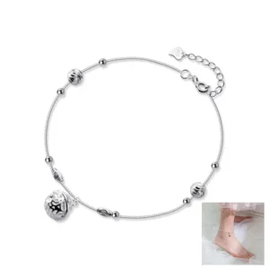 RENSINO WMS1687 Sterling Silver 925 Anklets Hollow Palace Bell Elegant Charm Anklets Fashion Trendy Women Anklets