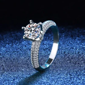 RENSINO WZ021 Fine 1CT 2CT 3CT VVS Plated Platinum 925 Sterling Silver Ring Jewelry Moissanite Wedding Engagement Ring for Women