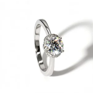 RENSINO Wedding S925 Silver Rhodium Plated Trendy Prong Setting Moissanite Ring With New Design Women’s Jewelry