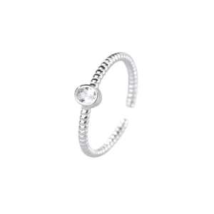 RENSINO Wedding Style Newest Style Oval Zircon Crystal S925 Sterling Silver Open Rings for Women Jewelry Accessories