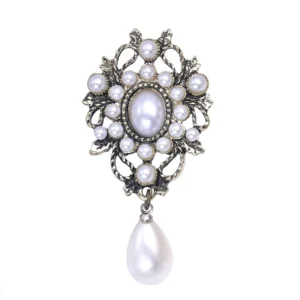 RENSINO Weiman Factory Direct Vintage Style Simulated Pearl Drop Pendant Brooches for Women’s Wedding Occasions Competitive Price Sale