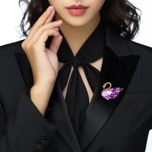 RENSINO Weiman High End Swan Brooch for Ladies Luxurious Temperament Exquisite Versatile Banquet Dress Accessory for Wedding
