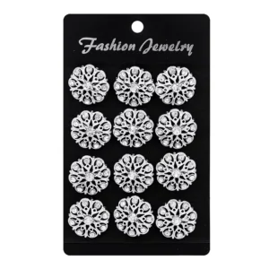 RENSINO Weiman Pack 12 Small Flower Brooch Pins Gold Silver Colors for Women’s Apparel Wedding Bouquets Alloy for Engagement Gifts