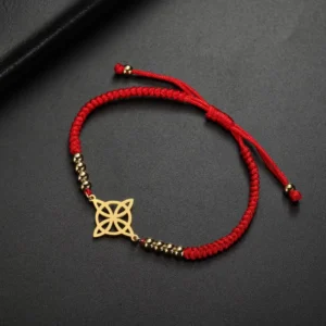 RENSINO Witch Knot Bracelet Beads Charm Black Blue Red Purple Rope Celtic Knot Stainless Steel Jewelry Irish Amulet Witchcraft Bracelet