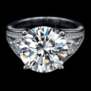 RENSINO With GRA Certificate 925 Sterling Silver Ring Large 5 Carat Emerald Moissanite Ring for Women Engagements Weddings Band