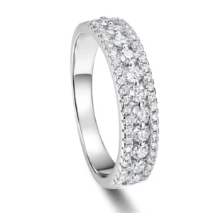 RENSINO Women 925 Sterling Silver Wedding Engagement or Daily Wear Rings Fashion Jewelry Micro Insert Moissanite Ring for Her