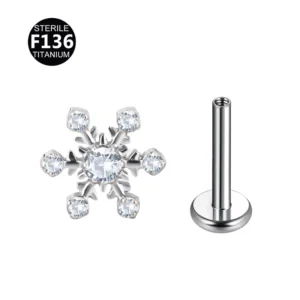 RENSINO Women ASTM F136 Titanium 16G CZ Cartilage Helix Daith Rook Earring Eyebrow Curved Barbell Labret Lip Piercing Body Jewelry