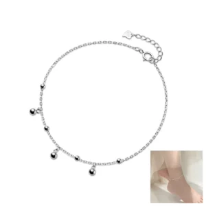 RENSINO Women Anklet 925 Sterling Silver Boho Ankle Bracelet Adjustable Beach Foot Chain with Charm Ankle Bracelets for Best Friend