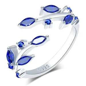 RENSINO Women Dainty Silver Fashion Jewelry Open Leaf Branch Ring S925 Sterling Silver Ring