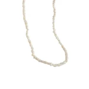 RENSINO Women’s 925 Sterling Silver Freshwater Pearl Necklace Fashion Design with Irregular Baroque Beads Gift Jewelry