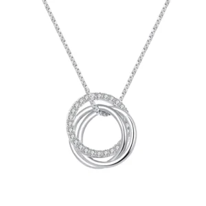 RENSINO Women’s 925 Sterling Silver Gold Plated Link Chain Necklace Zircon Wedding Engagement Anniversary Party Gift