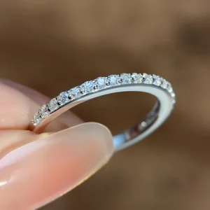 RENSINO Women’s 925 Sterling Silver VVS Moissanite & Diamond Wedding Promise Rings Elegant Engagement Jewelry Gold Plating Cut Stone