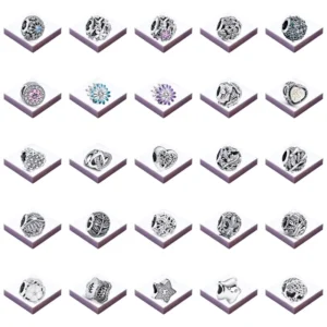 RENSINO Women’s DIY 925 Silver Zircon Bracelet Fine Pendants Charms Daisy Beads Heart Shaped Trendy Family Tree