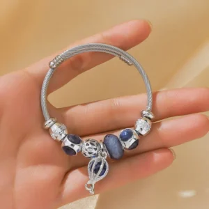 RENSINO Women’s Fashion DIY Silver Balloon Pendant Bracelet Direct Sales for Daily Wear Holiday Gifts