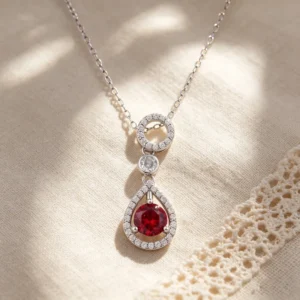 RENSINO Women’s Fashion Necklace 925 Silver With Shiny Cubic Zirconia Charm Fashion Pendant