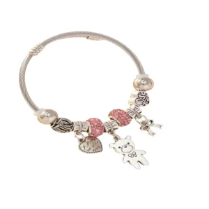 RENSINO Women’s Light Luxury Bear Heart Bow Jewelry Bracelet Fashion Charm Accessories Hot Seller