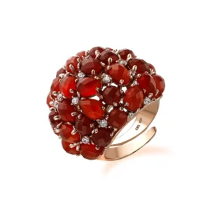 RENSINO Women’s Ring 18K Gold Rhodium Plated Sterling Silver Tennis Bracelet Colored Corundum Zircon for Parties Gifts