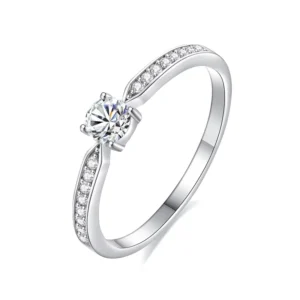 RENSINO Women’s S925 Sterling Silver Moissanite Ring Elegant Durable Jewelry