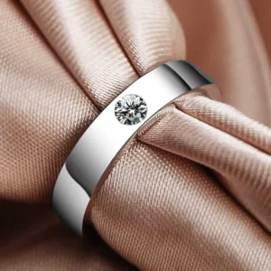 RENSINO Women’s Sterling Silver Moissanite Cluster Ring White Rhodium Plated Casual Sporty Wedding Engagement Couple Ring