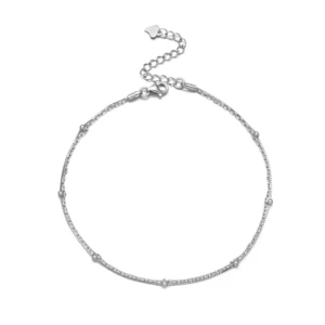 RENSINO Women’s Summer Fashion Anklets 925 Sterling Silver Box O Cross Chain Layered Anklets