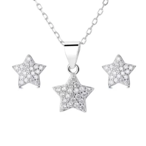 RENSINO Women’s Unique 925 Sterling Silver Star Box Chain Fine Pendant Necklace Rhodium Gold Plating Featuring Zircon Spanish Style Gift