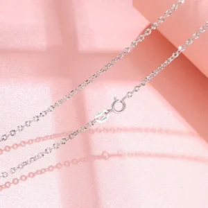 RENSINO Wrinkle Oval Chain 925 Sterling Silver Chain Necklace