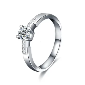 RENSINO XJZ006 Fine Jewelry Customize 925 Sterling Silver Ring Jewelry Moissanite Engagement Rings for Women