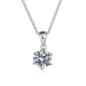 RENSINO XMZ103 Drop Shaped Pendant Necklace Fashion Simple Exquisite Moissanite Neck Chain 925 Sterling Silver Party Jewelry Gift