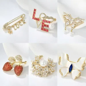 RENSINO XUPING Assorted Brooches Multi Design Zircon & Pearl Brooch Collection Trendy Clothing Accessories For Resale & Gift
