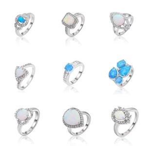 RENSINO XYOP Glorious Kaleidoscope of 925 Sterling Silver Jewelry Multicolor Opal Rings Treasures
