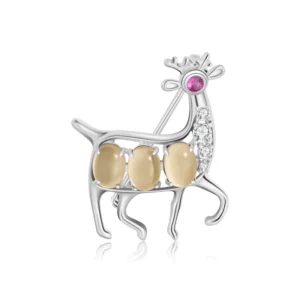 RENSINO YBO 925 Sterling Silver Women’s Fashion Jewelry Cute Animal Sheep Brooch Pins Custom Designed for Engagement Occasions