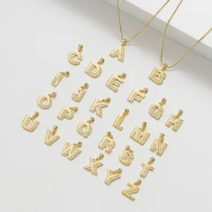 RENSINO ZKC01 RINNTIN Silver 26 Letters Collections From A Z Available Necklace Gold Initial Letter Pendant Necklace Jewelry