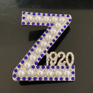 RENSINO Zeta Phi Beta Sorority Z Pearl Zircon Brooch Pin Silver and Gold Plated Greek Sorority Jewelry for Weddings Made of Alloy