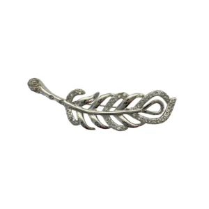 RENSINO ZhenFa Silver Jewelry Breastpin Custom Logo Rhodium New Design Luxury Fashion Zircon Gold Plated Leaf Brooch