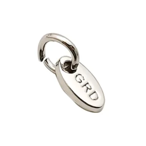 RENSINO Zinc Alloy Custom logo Engraved Pendant Metal Jewelry Tags Metal Charms for Necklace Bracelet