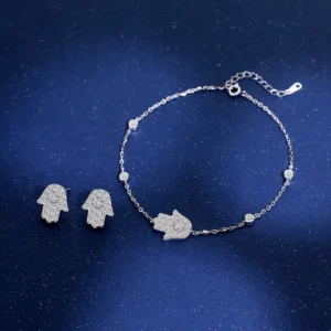 RENSINO Zircon Wedding Hand of Fatima Fashion Jewelry Sets 925 Silver Fashion Fine Jewelry Sets for Women