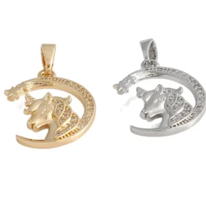 RENSINO Zodiac Year Of The Horse Charm Necklace Choker Copper Necklace Chinese Style Versatile Pendant For Women Metal Handicraft